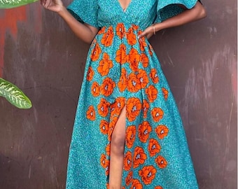 African print dress, Plus size African maxi dresses for women. Ankara wedding guest dress, Summer and church dress for women
