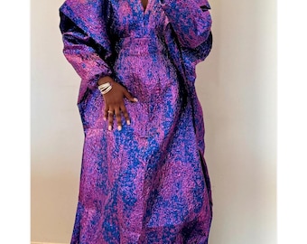 African boubou dress, Brocade kaftan for mother of the bride, Elegant Church outfits for women, Plus size African caftan,includes headwrap