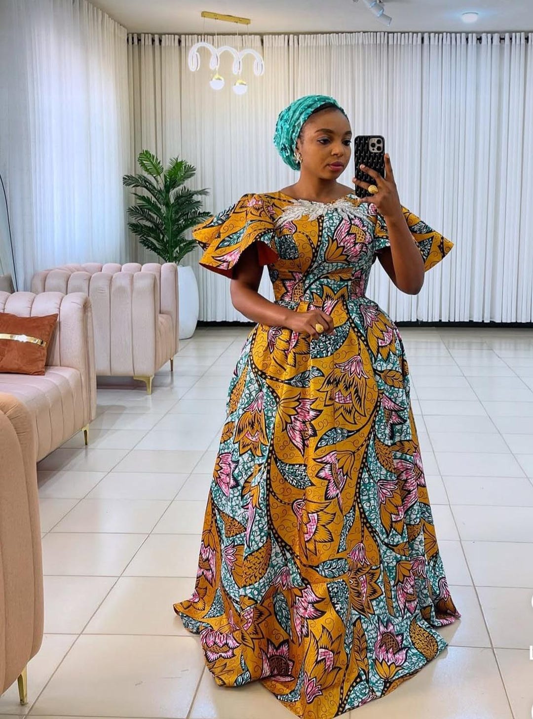African Dress, Plus Size Long Dress With Pockets: African Print Summer ...