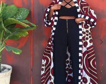 African Print long duster for women: African print Kimono and Jacket, Ankara Plus Size Outfit
