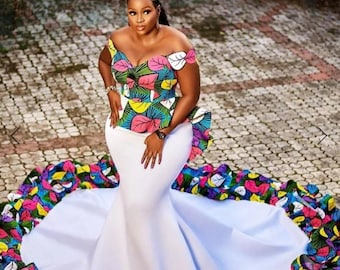 Plus size African Print Maxi Dress for birthday photoshoot, African wedding dress, Afrocentric prom dress, birthday dress for women