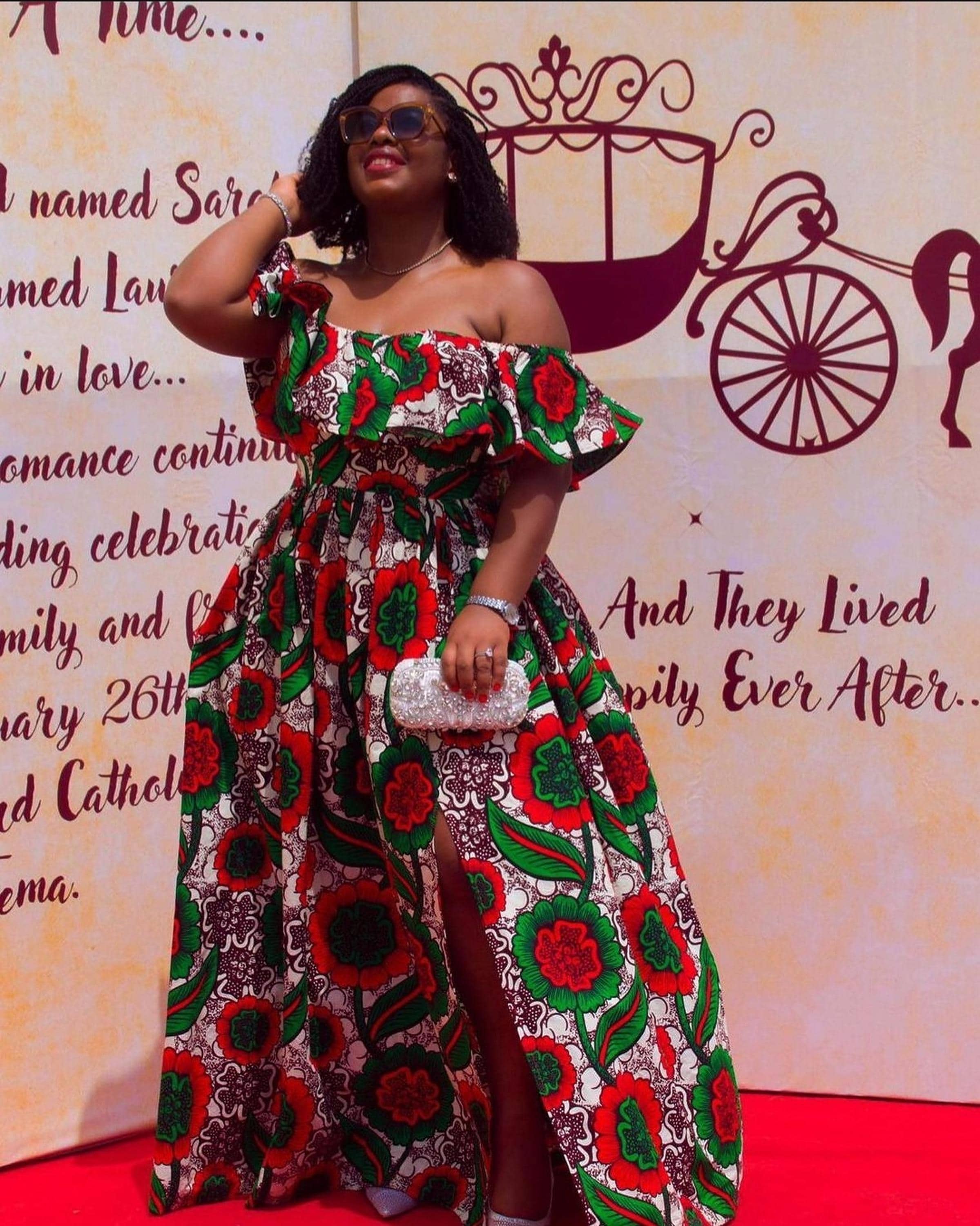 Off-shoulder African Print Maxi Dress: Ankara Cotton, Plus Size - Etsy