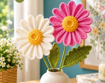 Schema Gerbera Daisy all'uncinetto - Tutorial di 29 pagine