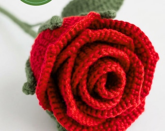 Schema PDF per realizzare una rosa all'uncinetto amigurumi, tutorial per un fiore realistico, guida di 28 pagine