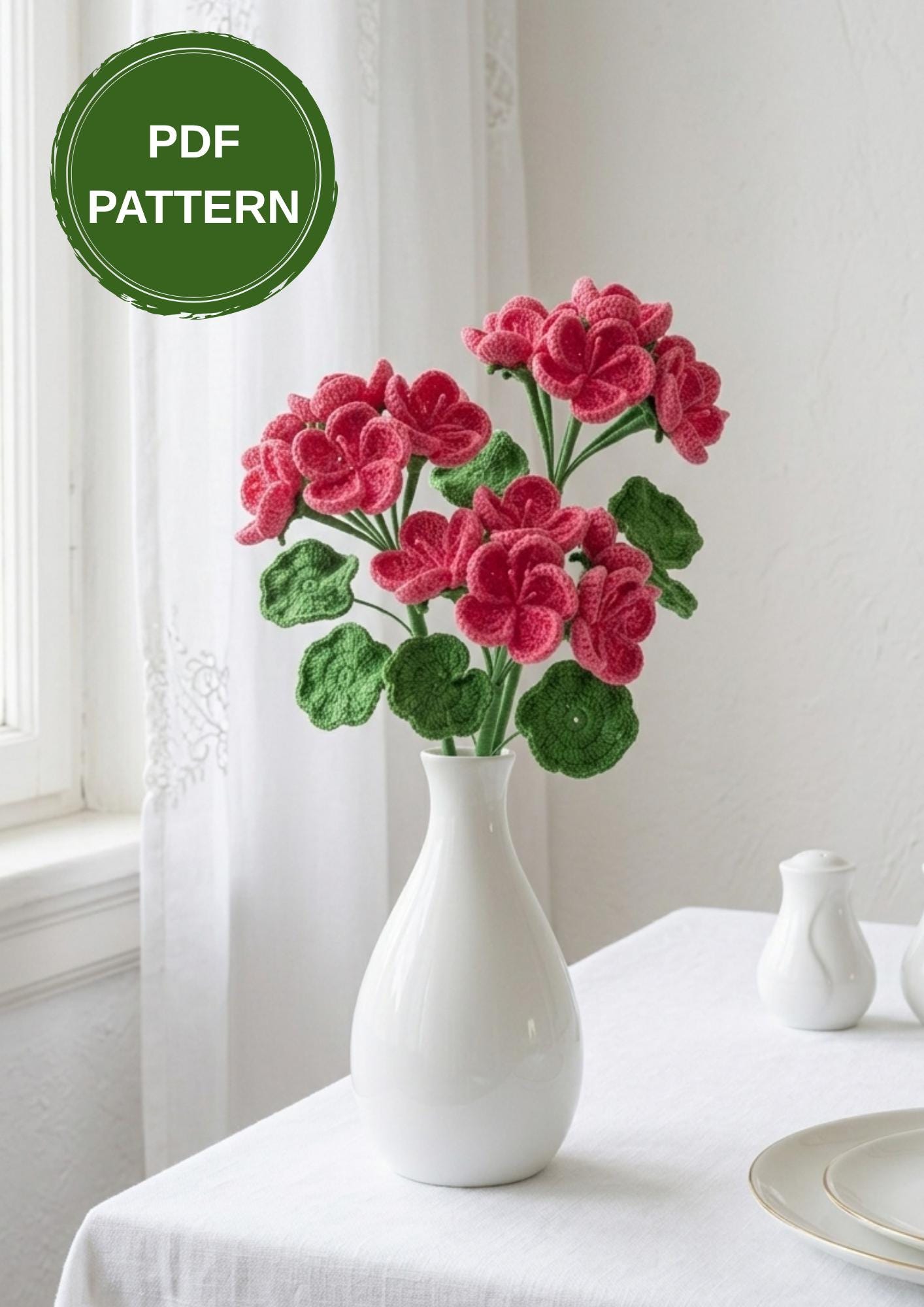 30 3D Crochet Patterns for Texture, Shape, and Standout Handmade Projects 8 Realistic Geranium Crochet Pattern