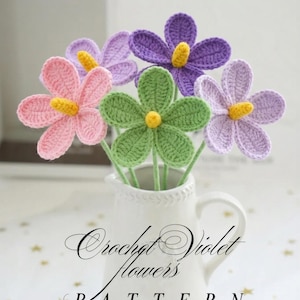 Crochet Violet Pattern PDF: 17-Page Realistic Flower Tutorial