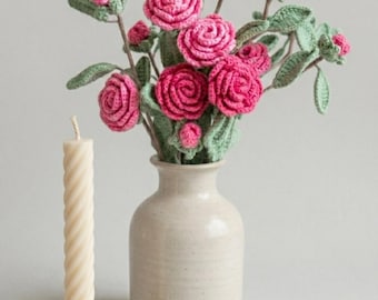 Crochet Camellia Rose Flower Pattern PDF, 29 Pages Detailed Tutorial