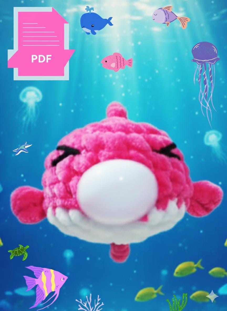 Amigurumi Chubby Fish Crochet Pattern Squeezable Stress Ball PDF amigurumi-chubby-fish-crochet-pattern-squeezable-stress-ball-pdf
