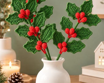 Amigurumi Crochet Holly Pattern – Kokina Christmas Flower Tutorial (PDF)