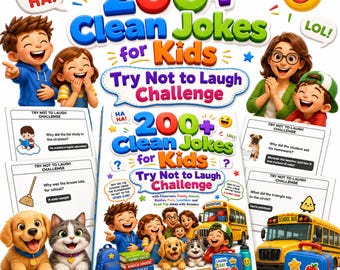 200+ Clean Jokes for Kids, Try Not to Laugh Challenge (PDF Download)