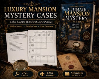Luxury Mansion Logic Puzzles for Adults | Mystery Printable PDF