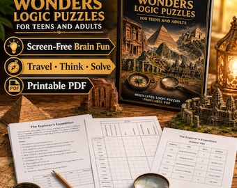 Ancient Wonders Logic Puzzles for Teens Adults (Printable PDF)