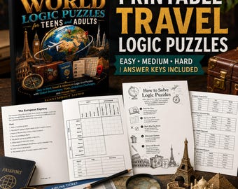 Around the World Logic Puzzles PDF for Teens Adults Travel Brain Teasers
