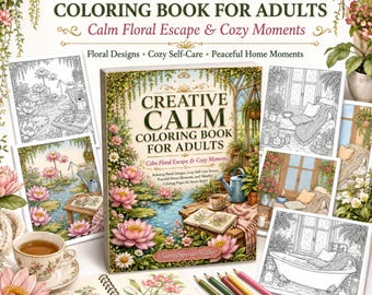 Creative Calm Coloring Book for Adults PDF | Floral Cozy Stress Relief Pages