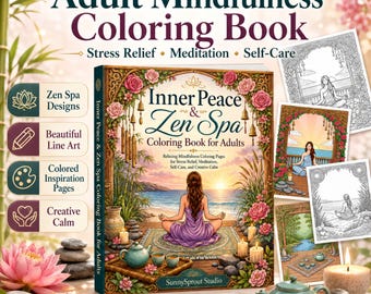 Inner Peace & Zen Spa Coloring Book PDF | Adult Mindfulness Stress Relief Pages