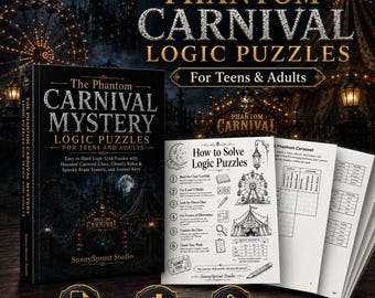 Phantom Carnival Logic Puzzles | Haunted Mystery Brain Teasers (PDF Download)