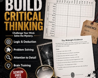 Murder Mystery Logic Puzzles for Adults PDF, Crime Scene Deduction Game