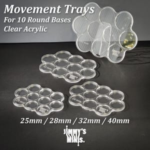 Acrylic (Clear) Movement Tray for 10 Round Bases for 25mm / 28mm / 32mm / 40mm (configuration-02)