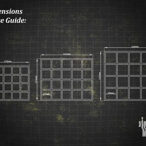 Puede incluir: Imagen de una gu&iacute;a de tallas con tres cuadr&iacute;culas rectangulares, cada una dividida en cuadrados. Las dimensiones est&aacute;n en mil&iacute;metros: 110 mm x 95 mm, 147 mm x 115 mm y 168 mm x 135 mm. El texto "Dimensiones y gu&iacute;a de tallas" est&aacute; en la parte superior.
