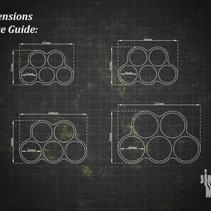 Może przedstawiać: Diagram z wymiarami i przewodnikiem po rozmiarach produktu. Obraz przedstawia cztery r&oacute;żne projekty z wymiarami w milimetrach. Tekst "Wymiary i przewodnik po rozmiarach" znajduje się u g&oacute;ry. Logo "Jimmy's Mins" znajduje się w prawym dolnym rogu.