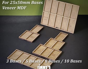 MDF Movement Tray for 25mmx50mm Rectangle Bases for 3 / 5 / 6 / 10 models