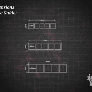 Puede incluir: Diagrama que muestra las dimensiones y la gu&iacute;a de tallas para contenedores en miniatura. La imagen muestra tres dise&ntilde;os rectangulares con medidas en mil&iacute;metros. El contenedor superior mide 118 mm de largo, el del medio 143 mm y el inferior 168 mm. El texto "Dimensions & Size Guide:" est&aacute; arriba.
