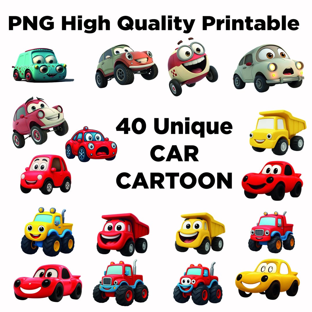40 Cars PNG Clipart Bundle, Cartoon PNG, Cartoon Clip Art, Cars ...