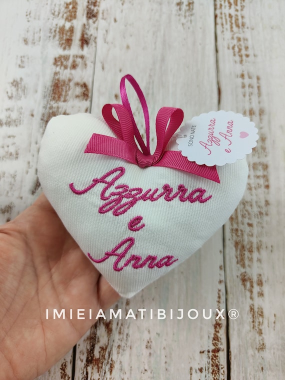 Darling Souvenir - 100 Etichette Regalo A Forma Di Cuore Personalizzate Con Testo A Scelta - 4,5 X 5,5 Cm, Colore Rosa, Per Bomboniere E Feste - 3