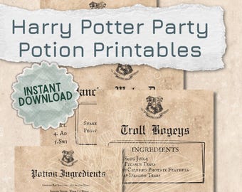 Printable Wizard Potion Recipe Cards – Digital Download