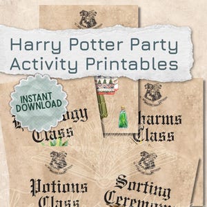 Harry Potter-Inspired Party Activity Signs – Digital Download