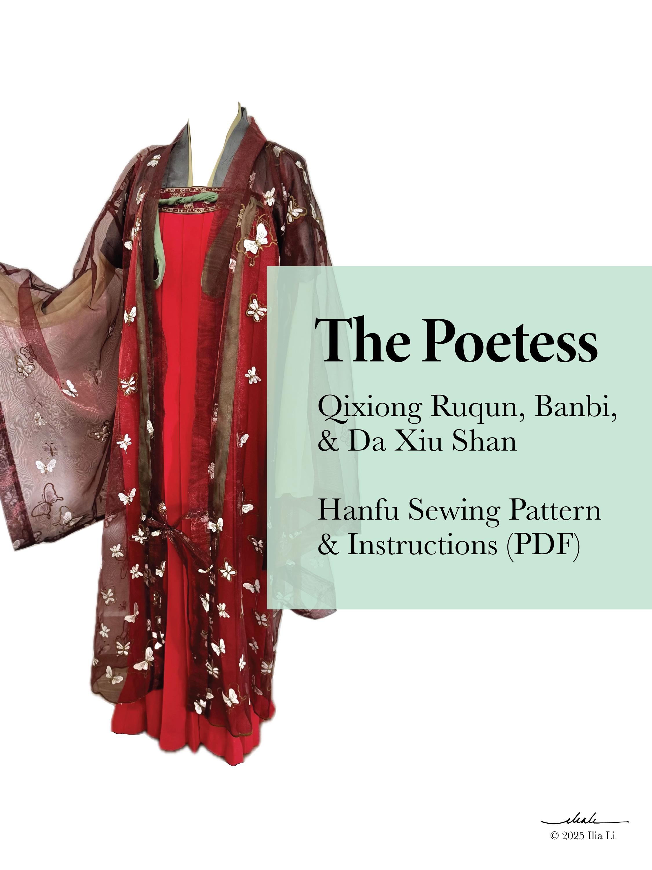 Hanfu Sewing Pattern With Instructions Includes Qixiong Ruqun, Banbi ...