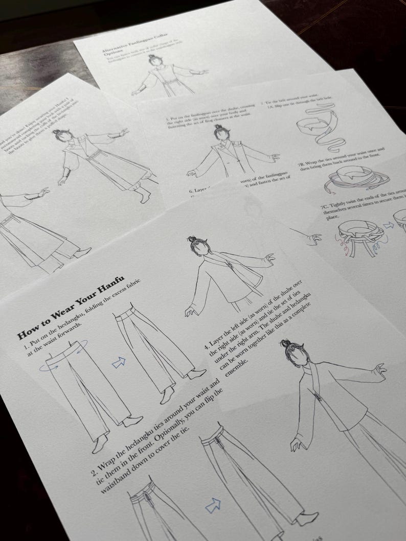 Hanfu Sewing Pattern With Instructions Includes Shuhe, Hedangku ...