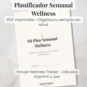 Weekly Wellness Planner PDF | Printable Meal Planner in Spanish | Spanish Habit Organizer | Water Tracker