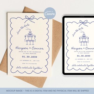 Plantilla de invitación de boda editable - Invitación de boda - Invitación para guardar la fecha - Plantilla de invitación de boda personalizable - Invitación de boda
