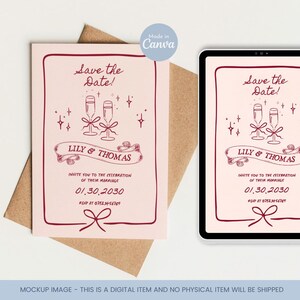 Plantilla de invitación de boda editable - Invitación de boda - Invitación para guardar la fecha - Plantilla de invitación de boda personalizable - Invitación de boda