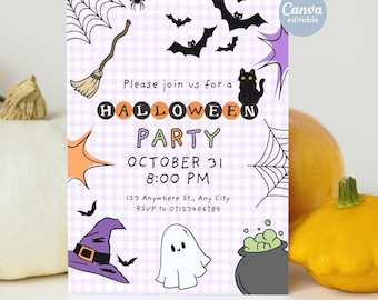 Editable Spooky Halloween Party Invitation Template (Digital Download)