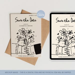 Plantilla de invitación de boda editable - Invitación de boda - Invitación para guardar la fecha - Plantilla de invitación de boda personalizable - Invitación de boda