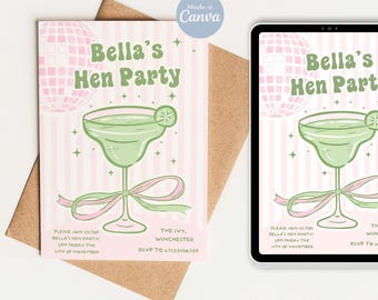 Editable Hen Invitation Template, Last Toast Hen Party, Bachelorette Weekend, Hen Party Invitation, Hen Party Supplies, Disco Hen Party