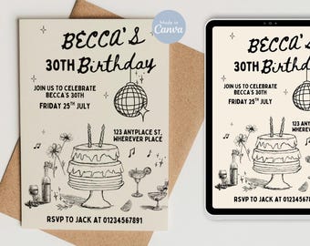 Editable Birthday Party Invitation Template - Birthday Invite - Birthday Party Invite - Girls Birthday Party Invite - Party Supplies