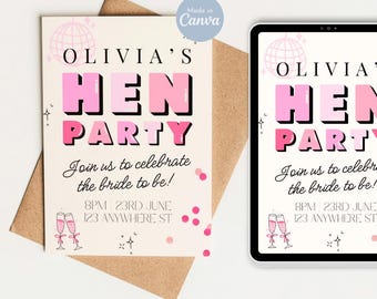 Editable Hen Party Invitation, Hen Party Weekend Invite, Hen Party Invitation, Hen Party Supplies, Bachelorette Invite, Bride To Be