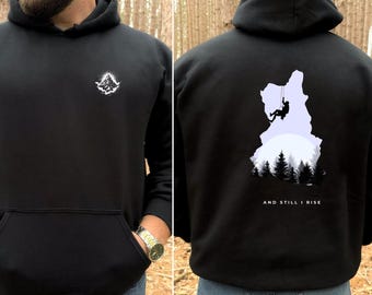 Sudadera con capucha estilo vintage del noroeste del Pacífico, sudadera de aventura en la montaña, jersey del noroeste del Pacífico, ropa de aventura al aire libre, sudadera con capucha ideal para acampar.