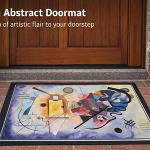 Kandinsky “Jaune Rouge Bleu” Doormat – Abstract Art Welcome Mat, Decorative Indoor Rug 60x40cm