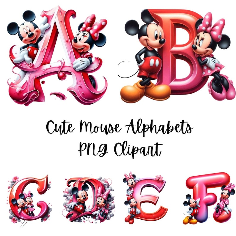 Mouse Alphabet Letters PNG Clipart | Kids Craft Sublimation Design ...