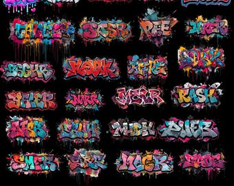 Street Graffiti PNG: Urban Art Graphics for Shirt Printing (Instant Download