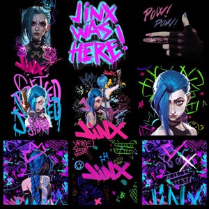 Jinx Graffiti Clipart Bundle: League of Legends PNG SVG for Cricut (Digital Download)