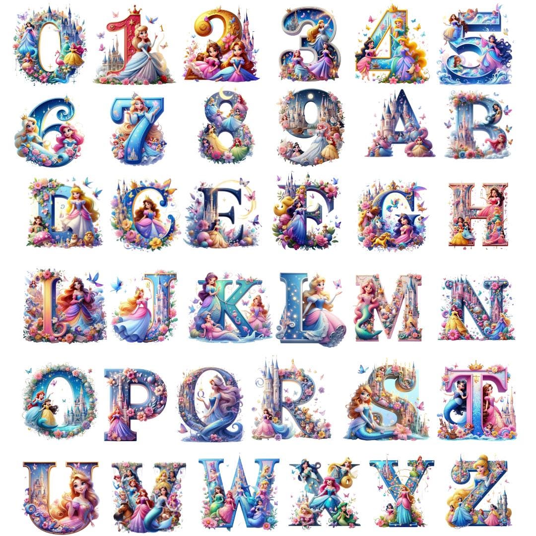 Fantasy Alphabet and Number Clipart | Magical Fairy Tale Letters PNG ...