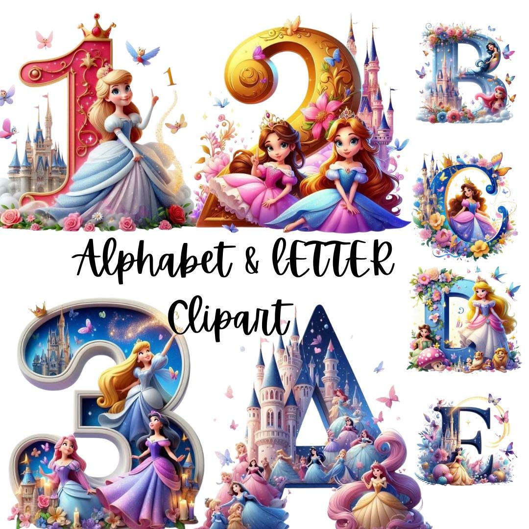 Fantasy Alphabet and Number Clipart | Magical Fairy Tale Letters PNG ...