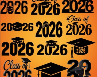 Graduation 2026 PNG SVG Bundle, Cap Topper Cut Files (Instant Download)