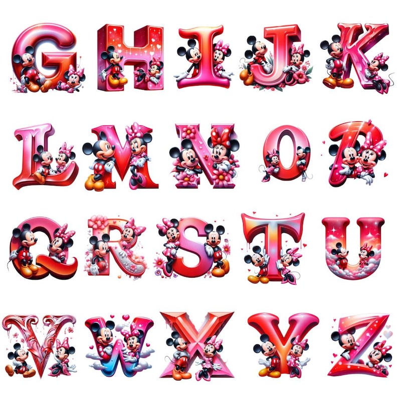Mouse Alphabet Letters PNG Clipart | Kids Craft Sublimation Design ...