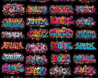Urban Street Art Graffiti PNG Bundle: Instant Download